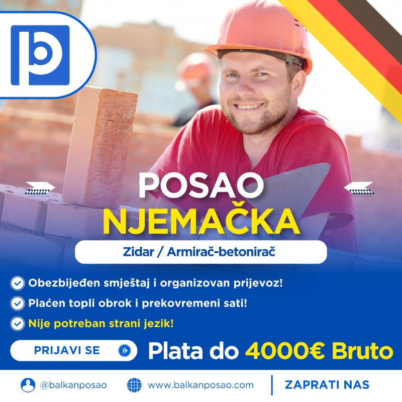 Zidar / Armirač - Betonirač